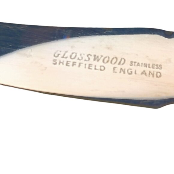 Vintage Glosswood Cutlery Tableware 6 Steak Knives 6 Forks Wood Handle & Box - Picture 7 of 14